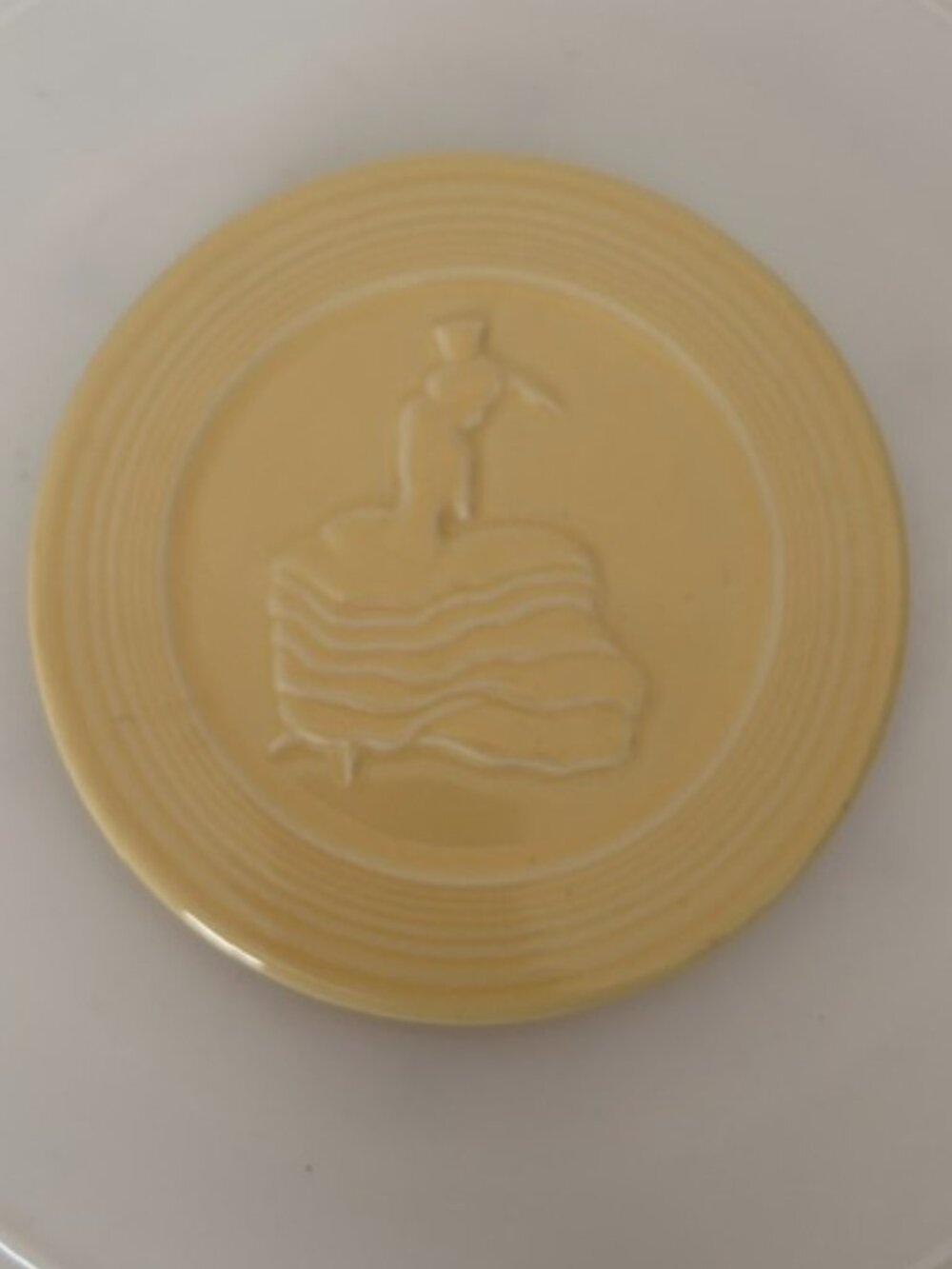 Fiesta Trivet Yellow 6 inches with Fiesta Dancing Woman Logo